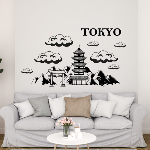 Vinil Decorativo P/pared Viajes Tokio 120x60cm