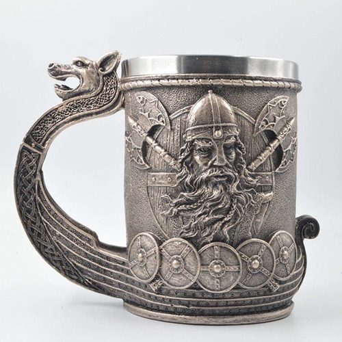 Jarra De Cerveza Norse Viking Runes Pirate Con Línea De Acer