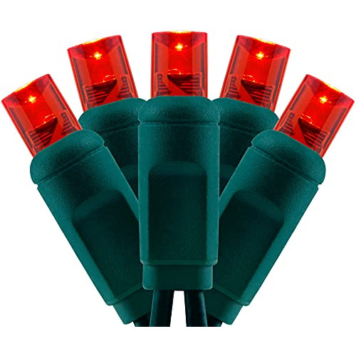 Red One-piece 5mm Led Christmas Lights, Total 48 Feet 1...