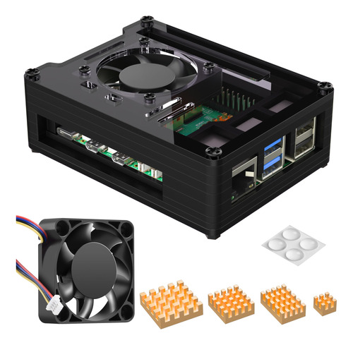 Smraza Funda Para Raspberry Pi 5 Con Ventilador: Ventilador