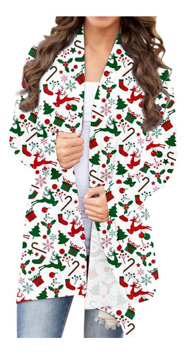 Chaqueta De Navidad Para Mujer L Con Estampado De Papá Noel