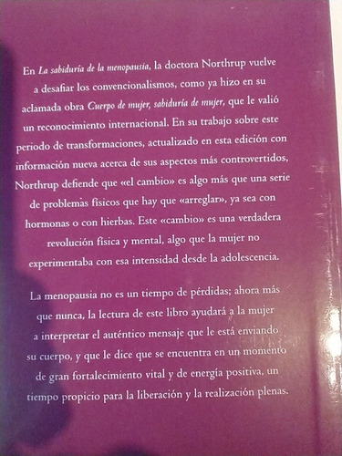 Imagen 2 de 2 de La Sabiduría De La Menopausia Christiane Northrup