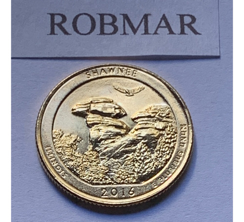 Robmar-usa-quarter Bañado Oro 24k Año 2016-n°31-shawnee