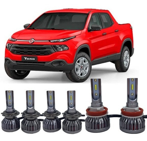 Kit Farol Led 9400lm Fiat Toro 2016 A 2019 Alto Baixo Milha