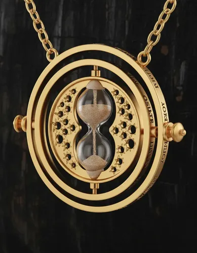 Collar Giratiempo De Hermione – Accesorio Oficial De Harry Potter Para Mujer, Dorado De Metal, Ideal Para Disfraces Y Fiestas Temáticas