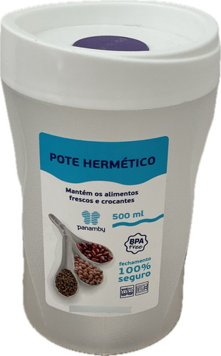 Pote Hermetico Rosca Tpa Branca 500ml Plástico Não Vaza Cor Branco