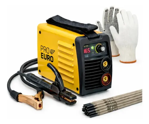Máquina Solda Inversora 165a Automática Bivolt + Acessórios Pró Euro Laranja 127/220v