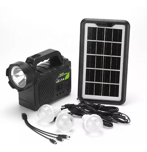 Kit Solar Emergencia Camping Usb 3 Ampolletas Linterna