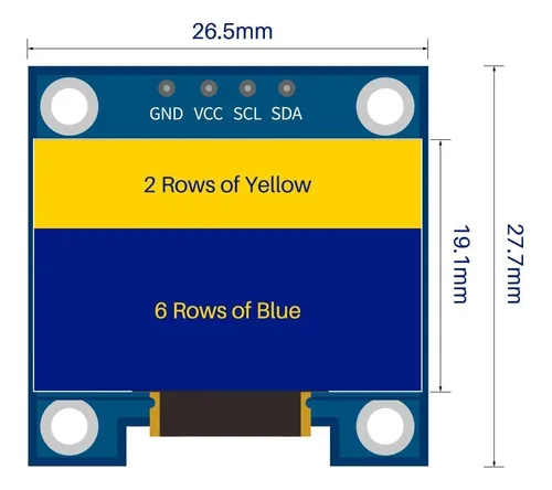 Módulo De Pantalla Oled Elegoo De 0.96 Pulgadas Para Arduino