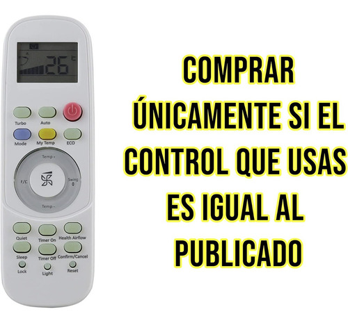 Control Generico Mabe Aire Acondicionado Inverter Minisplit