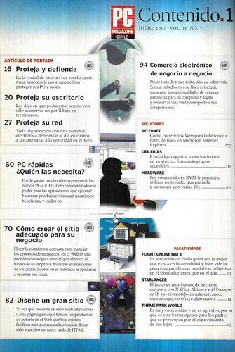 Revista P C Magazine Chile Vol. 13 N° 7 / Julio 2000 (Usado)