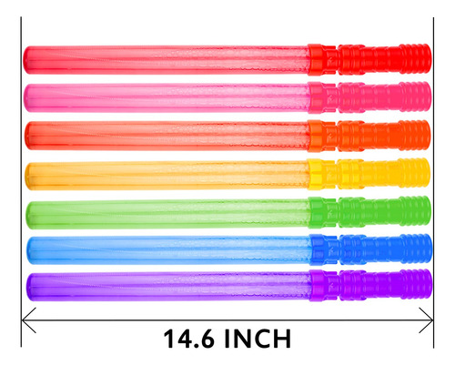 Varitas Burbujas 14 Grande Pack 14, 7 Colores, Niños, Fiesta Color