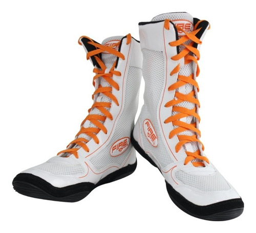 Bota Zapatilla Fire Sports Blanco Naranja Boxeo