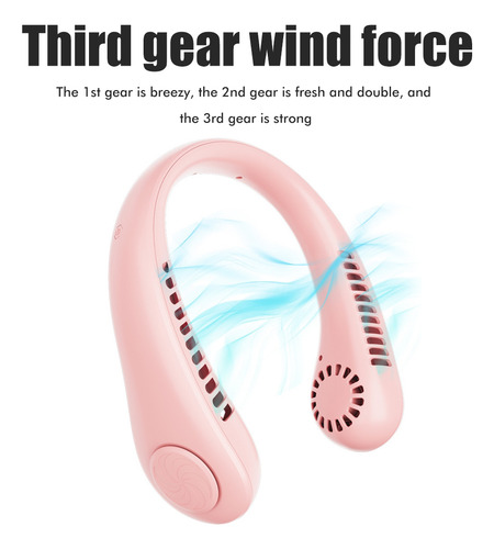 Ventilador Recargable Cuello Portátil Silencioso 1200mah