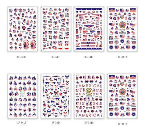 4 X 5 Hojas Diseños De Bandera Americana Decoración De