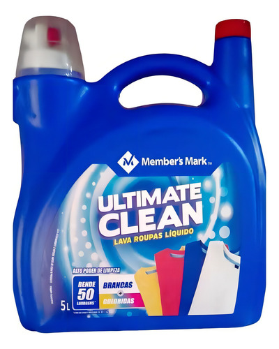 Lava Roupas Sabão Líquido Ultimate Clean Member's Mark 5 Lts