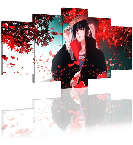 5 Cuadros Canvas Itachi Uchiha Akatsuki Naruto Arte 150x80cm