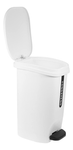 Bote De Basura 10l Con Tapa - Plástico Blanco