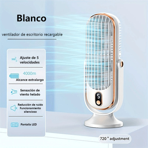 . Ventilador De Escritorio Usb Recargable Silencioso