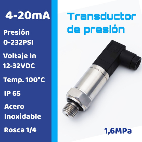 Sensor Transductor De Presion 232psi Salida 4-20ma