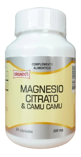 Citrato De Magnesio Con Camu Camu - 90 Cápsulas 500 Mg