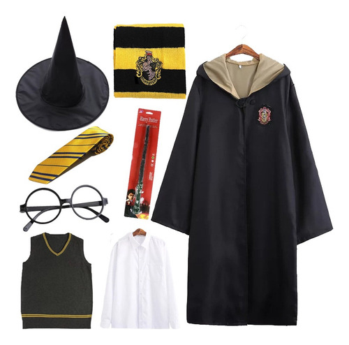 Harry Potter Mago Túnica Disfraz Uniforme Universitario Cosplay 8 Piezas Set