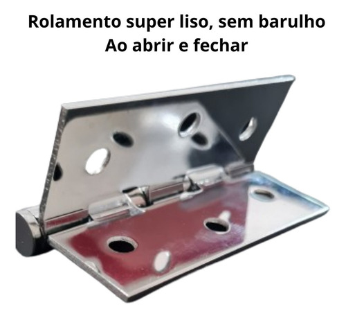 Kit 3 Dobradiças Aço Carbono 3x2,5 Canto Reto Com Rolamento