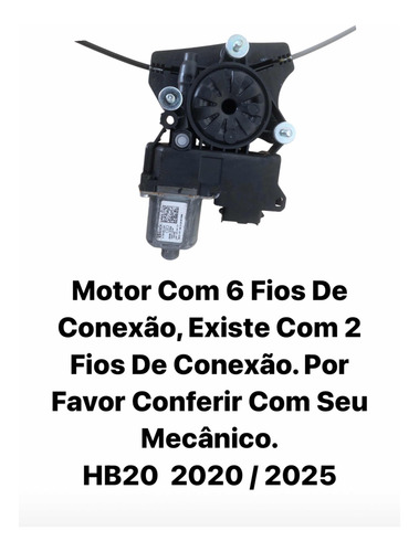 Máquina Vidro Elétrico Com Motor Dianteira Direita Hb20