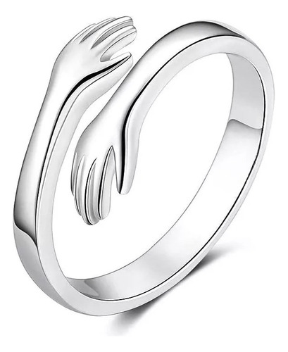 925 Plata Personalidad Creativo Abrazo Anillo Mujer