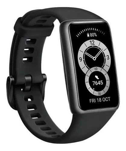 Imagen 6 de 8 de Huawei Series 6 Band 6 Sport 1.47" caja de polímero dark gray, malla graphite black de silicona FRA-B19