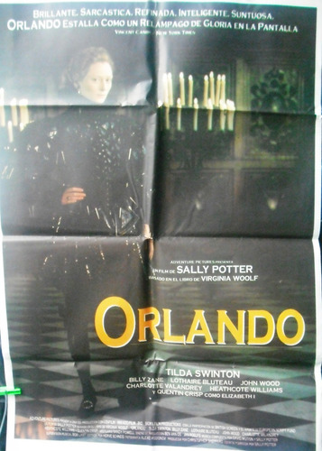 Afiche Orig. De La Película Orlando Un Film De Sally Potter