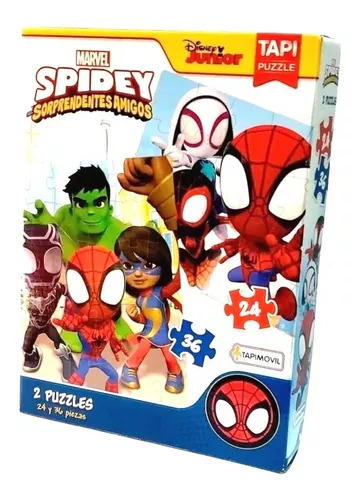 2 Puzzle 24 y 36 piezas Rompecabezas Spidey y sus sorprendentes amigos Marvel