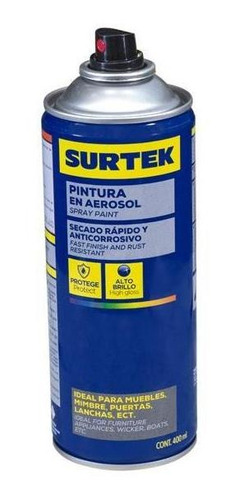 Pintura En Aerosol Blanco Brillante 300ml Surtek Aes306