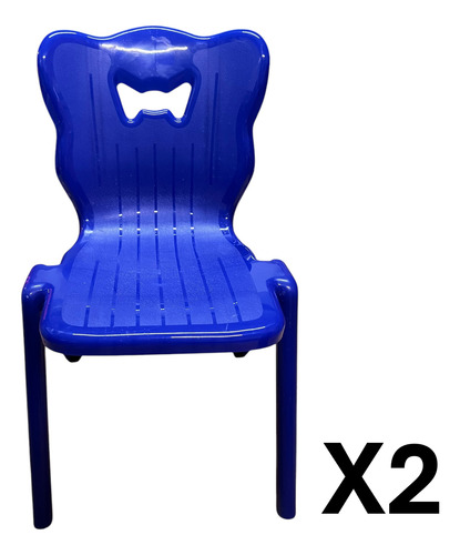 Paquete De 2 Silla Infantil Escolar Varios Colores Azul