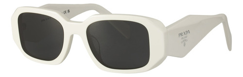 Lentes de sol Prada SPR 17W 142-5S0 Symbole Rectangle Shape White Silver Classic