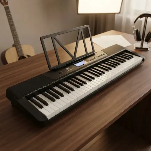 Teclado Musical Meike 61 Teclas Mk-2902 Midi- Sensitive Cor Preto
