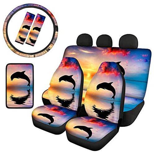 Juego De 8 Fundas De Asiento De Coche Dolphin Sunset Fu...