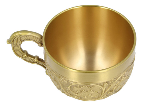 Taza De Agua De Latón Con Estampado Retro, Inoxidable, Para