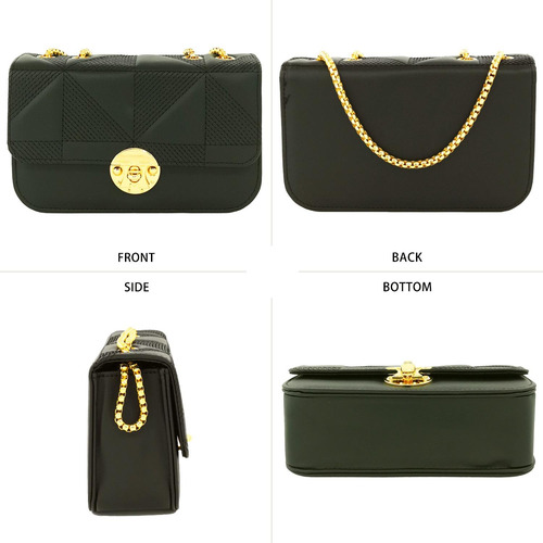 Port&lotus Bolso Acampanado De Poliuretano - Embrague Cadena
