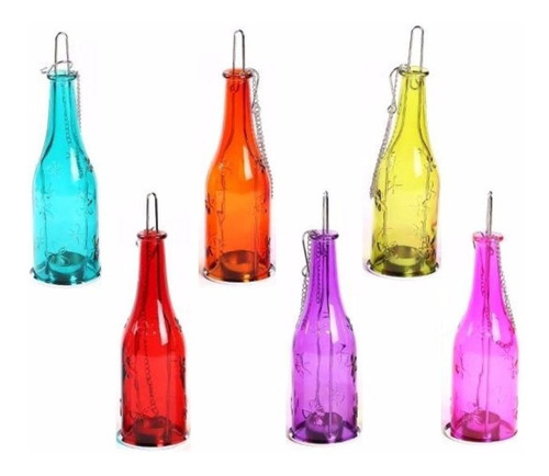 Botella Para Velas - Colgante Decorativo 28x8cm En Tutti