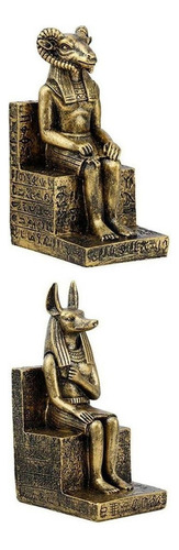 2 Piezas Mitológico Egipto Anubis Estatua Modelo Hecho A