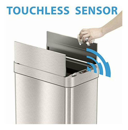 Itouchless Cubo De Basura Con Sensor Abierto De 13 Galones