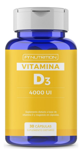 Vitamina D3 Fynutrition - 4000 UI (100mcg) con 78mg de Magnesio - Cápsulas En Frasco De 30 Un.