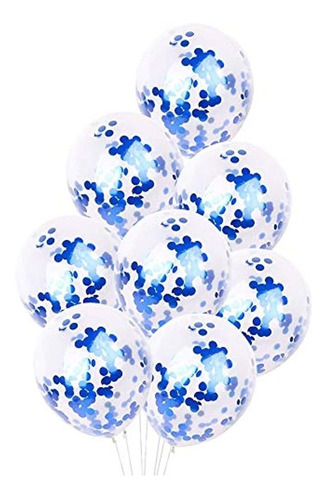 Globos De Confeti Azul De 12 Pulgadas (paquete De 20)