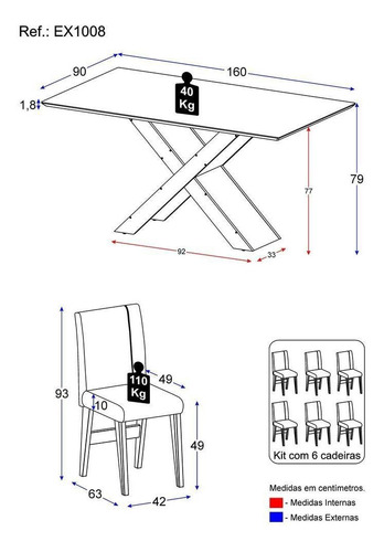Mesa de comedor con 6 sillas multimóviles Lisboa Ex1008 MAD/Graf