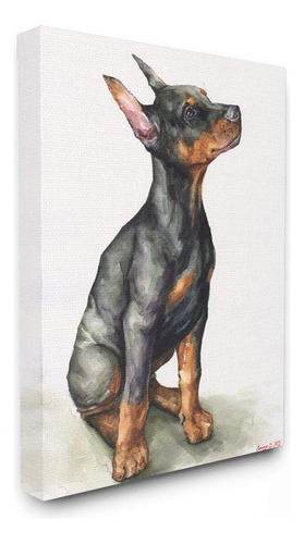 Stupell Industries Doberman Cachorro Perro Mascota Animal Ac