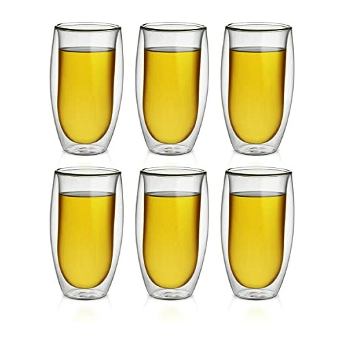 Juego De 6 Vasos De Doble Pared Con Fondo Curvo 330ml