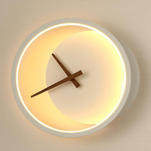 Relógio Minimalista Com Luz De Parede Relógio Branco