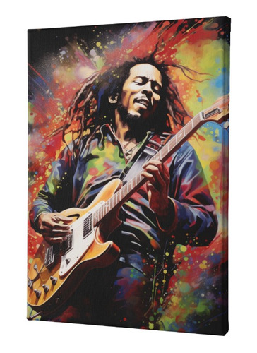 Cuadro Canvas Moderno Bob Marley Vibrante 120 X 75