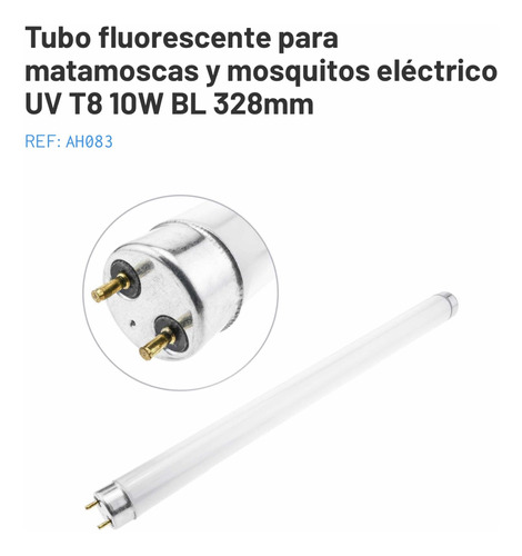 Tubo Fluorescente F10 T8 Bl 33cm Repuesto Lámparas Matamosca